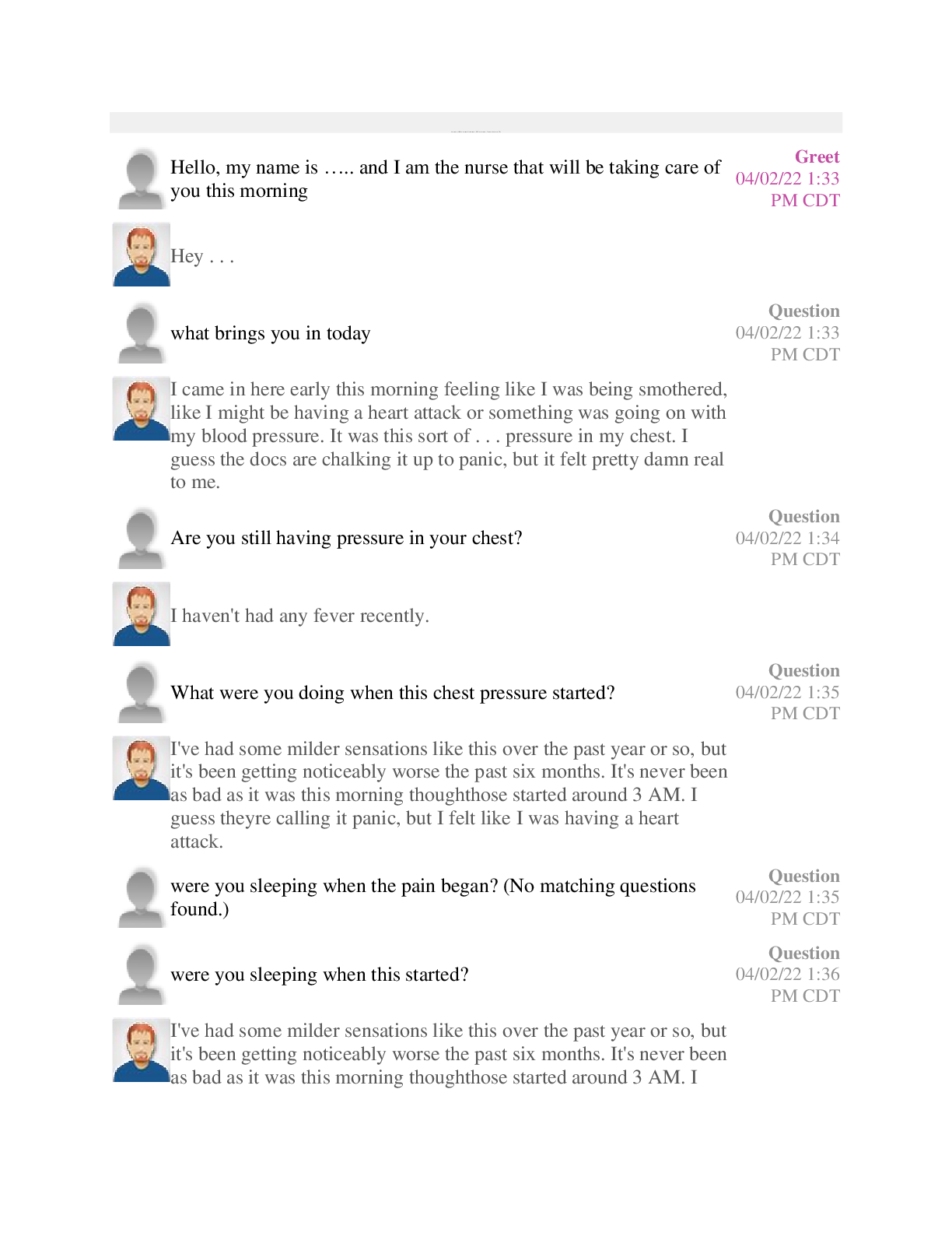 Preview image for Shadow Health Focused Exam Anxiety John Larsen
